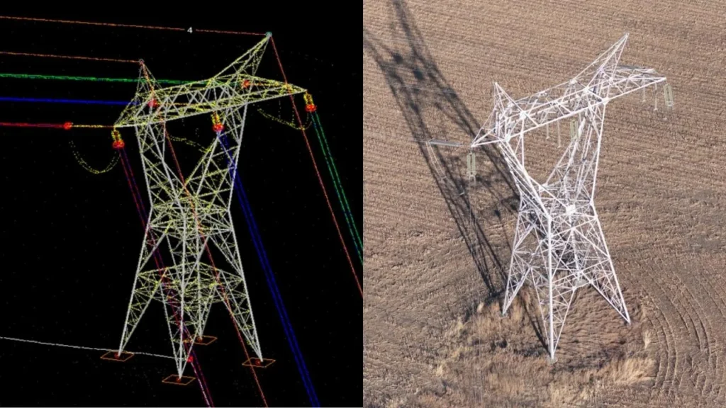 Diagram of electrical tower